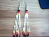 LONG QUILLS EARRINGS WITH MEDICINE WHEEL COLORS